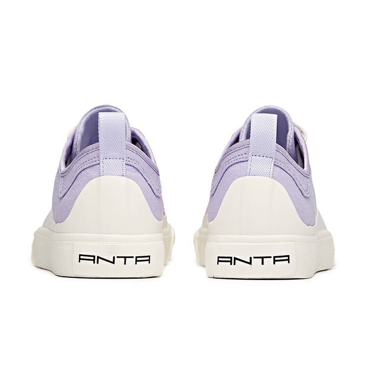 Anta Lifestyle Series Durable Non-Slip Low-Top Casual Canvas Shoes Women sneaker Light-Purple 122038661-2