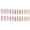 Flame Rainbow Press-On Nails Long Style INS Aesthetic Wearable Nail Tips With Glue Or Jelly Adhesive