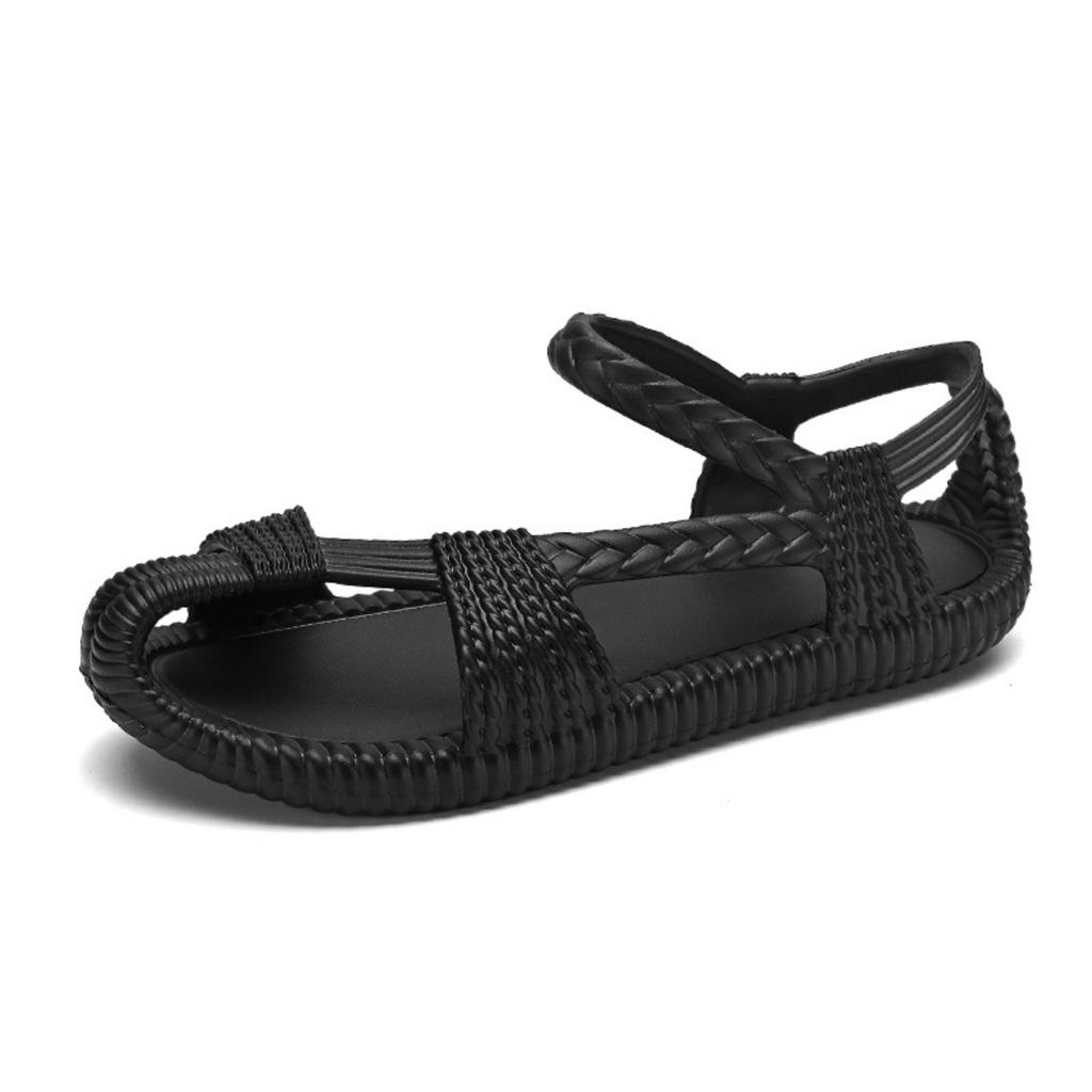 36-47 Paar Sommer Neue Grasschuhe Gewebtes Muster Strandsandalen für Herren, Herrenschuhe in Übergröße