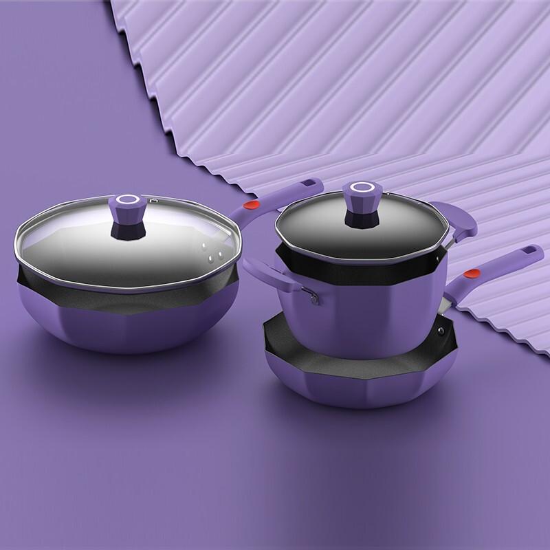 Urban Mrs. Cast Iron 3-Piece Wok & Soup Pot Set