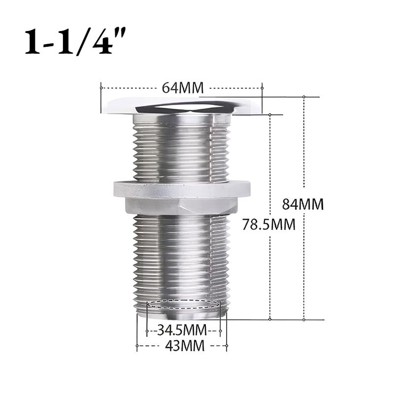 316 Stainless Steel Boat Thru Hull Fitting Connector Water Outlet Drain Hose Joint Plumbing Fittings for Yachts Marine Hardware 3