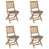 Day and Night - Day and Night Folding Garden Chairs 4 Units and Cushions Solid Acacia Wood