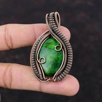 Green Fire Labradorite Pendant Copper Wire Wrapped Pendant Handmade Pendant Designer Copper Jewelry Gemstone Pendant Special Occasion Gift