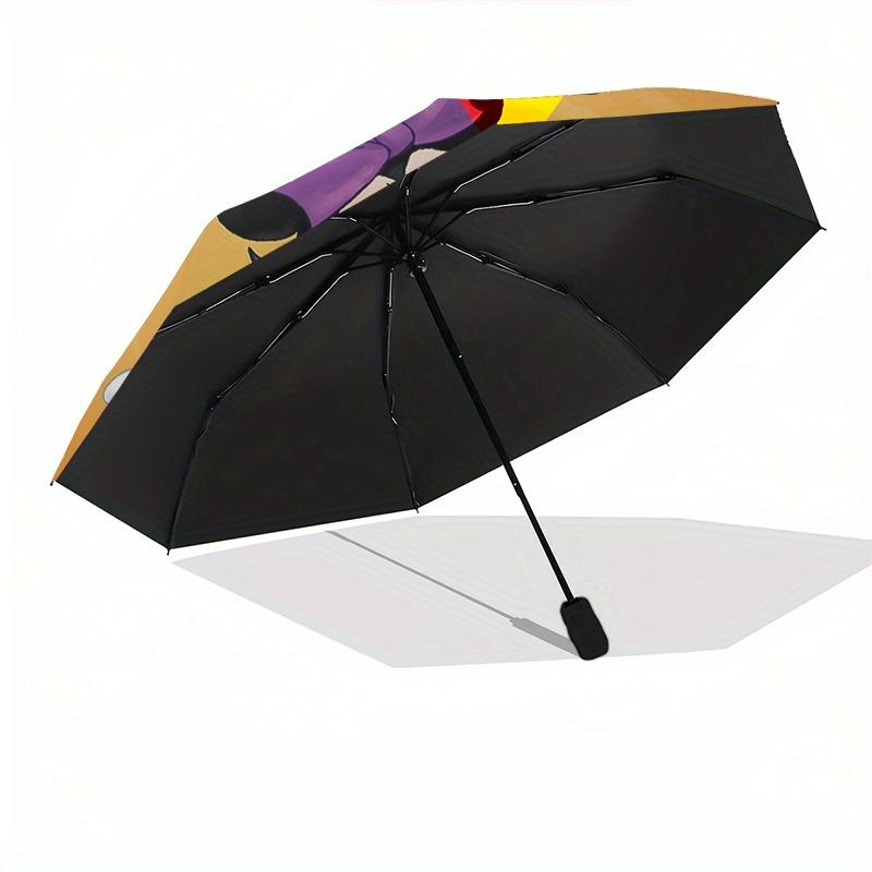 Halloween, Minnie Mouse Automatic Opening and Closing Umbrella, Compact Travel Umbrella, Lightweight and Portable, Suitable for Beach Commut