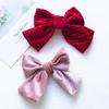 Little Girl Burgundy Bow Tang Suit New Year Hair Clip