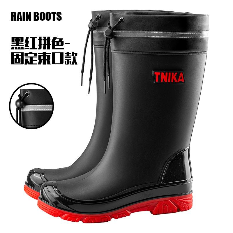 Multi-series high men's rain boots elastic rope mountaineering waterproof shoes 28/39 non-slip fishing wading boots