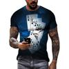 Men's Novelty Funny T-Shirt 3D Print Poker Cards Graphic T Shirts For Men Casual Short Sleeve Tee Tops Streetwear Mens Clothes