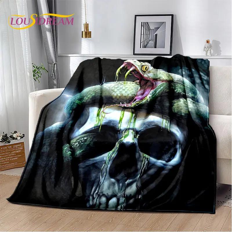 Gothic Horrible Snake Serpent Soft Plush Blanket,Flannel Blanket Throw Blanket for Living Room Bedroom Bed Sofa Picnic Cover Kid