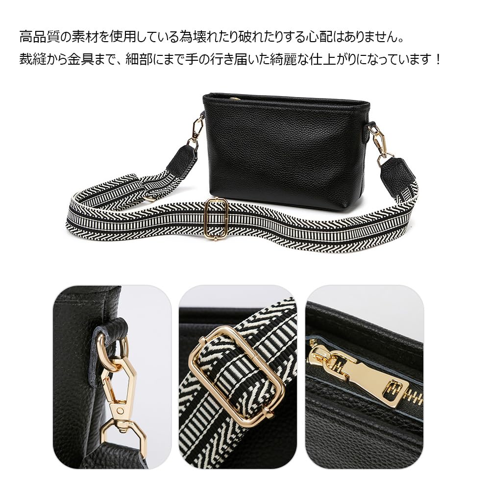 Whatna Minischultertasche aus Rindsleder für Damen, Crossbody Brusttasche, Klein, Echtes Leder, Dickes Leder, 3 Fächer, Leicht, Schulter