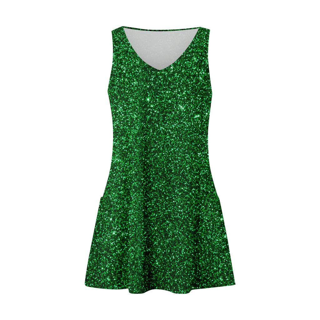 Women's Floral Print Dress, Vest, Skirt With Pockets, Beach Skirt, V-Neck Vest Skirt