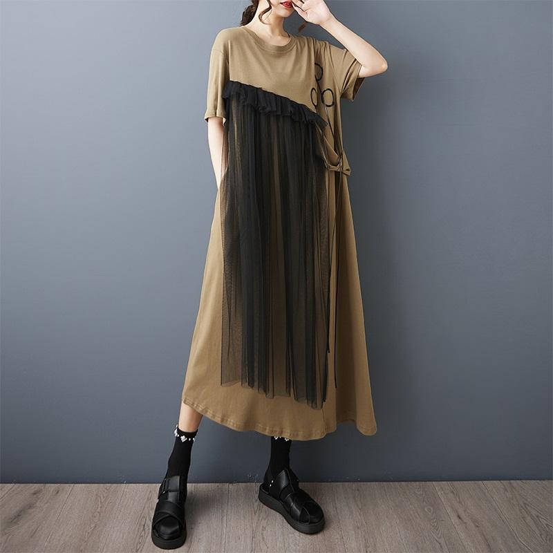 

Короткий рукав Плюс размер черный винтажный новый в платьях для женщин повседневное свободное длинное летнее платье хаки