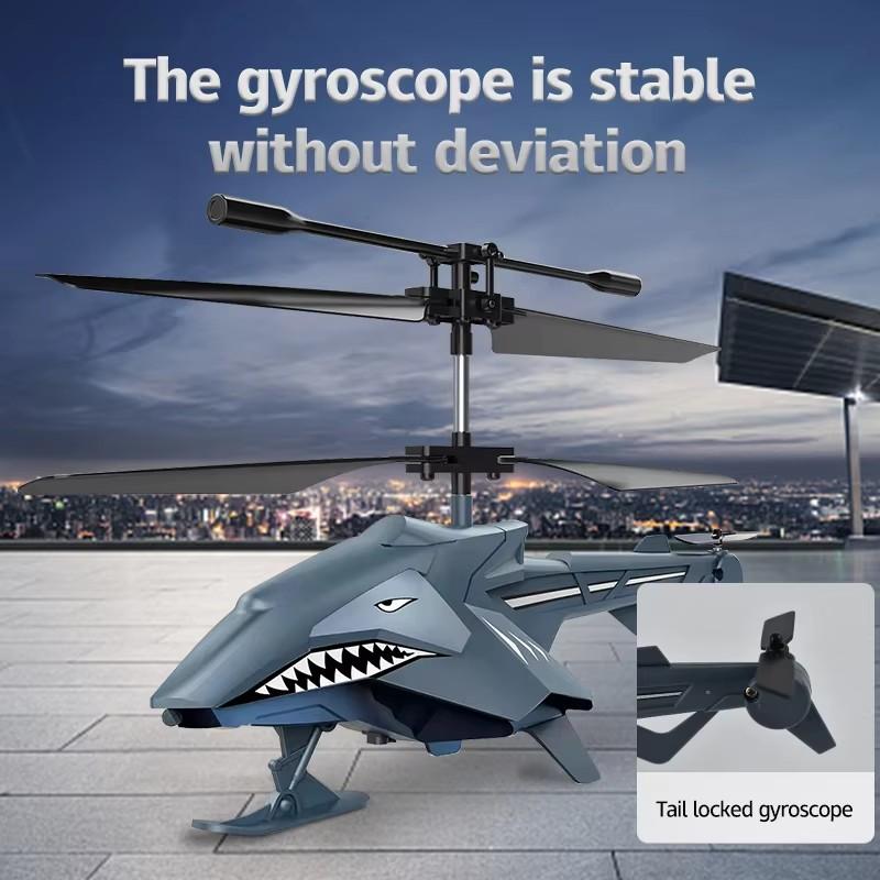 Non-Toxic Shark-Shaped Rc Airplane 2.4Ghz Remote Control Aircraft With Led Lights Easy To Fly For Kids & Adults