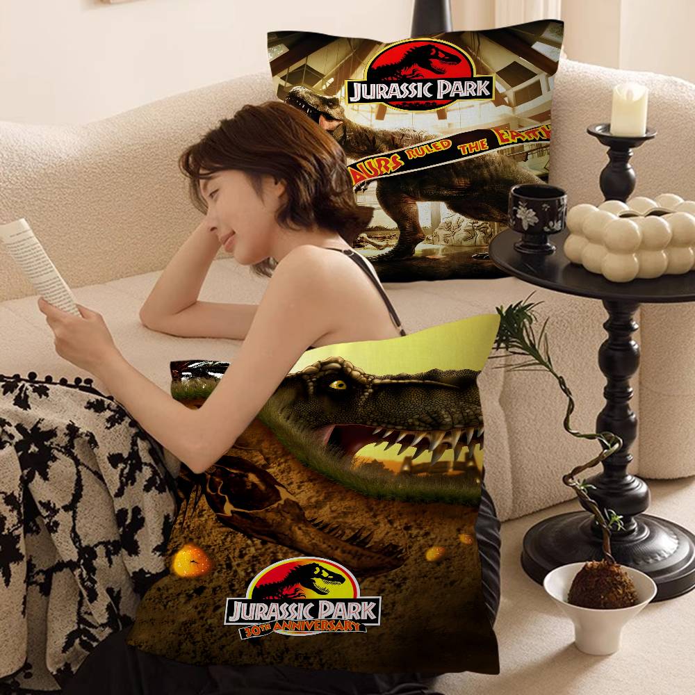 Movie Jurassic Park Dinosaur World Jurassic World Pillow Cover for Bedroom Room and Living Room Sofa Decorative Cushion Cover