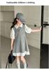 Girl's Super Beautiful Dress, College Style Shirt Dress, 2026 New Summer Short Sleeved Korean Version, Big Children's Trend