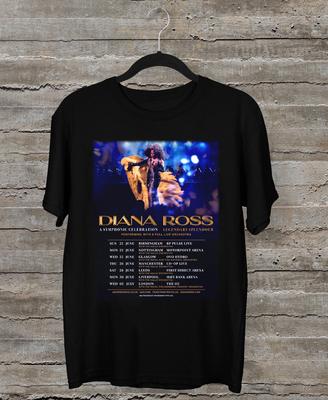 Diana Ross A Symphonic Celebration 2025 UK Tour T Shirt Black All Size Unisex T-Shirt