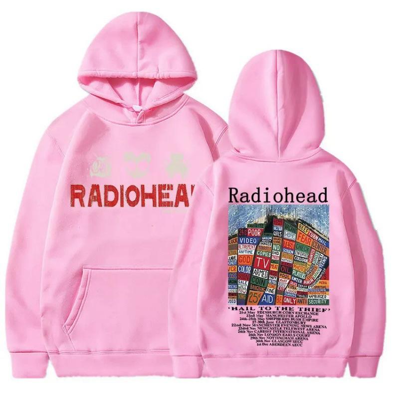 

Мужская и женская толстовка с капюшоном Radiohead Vintage Print M розовый