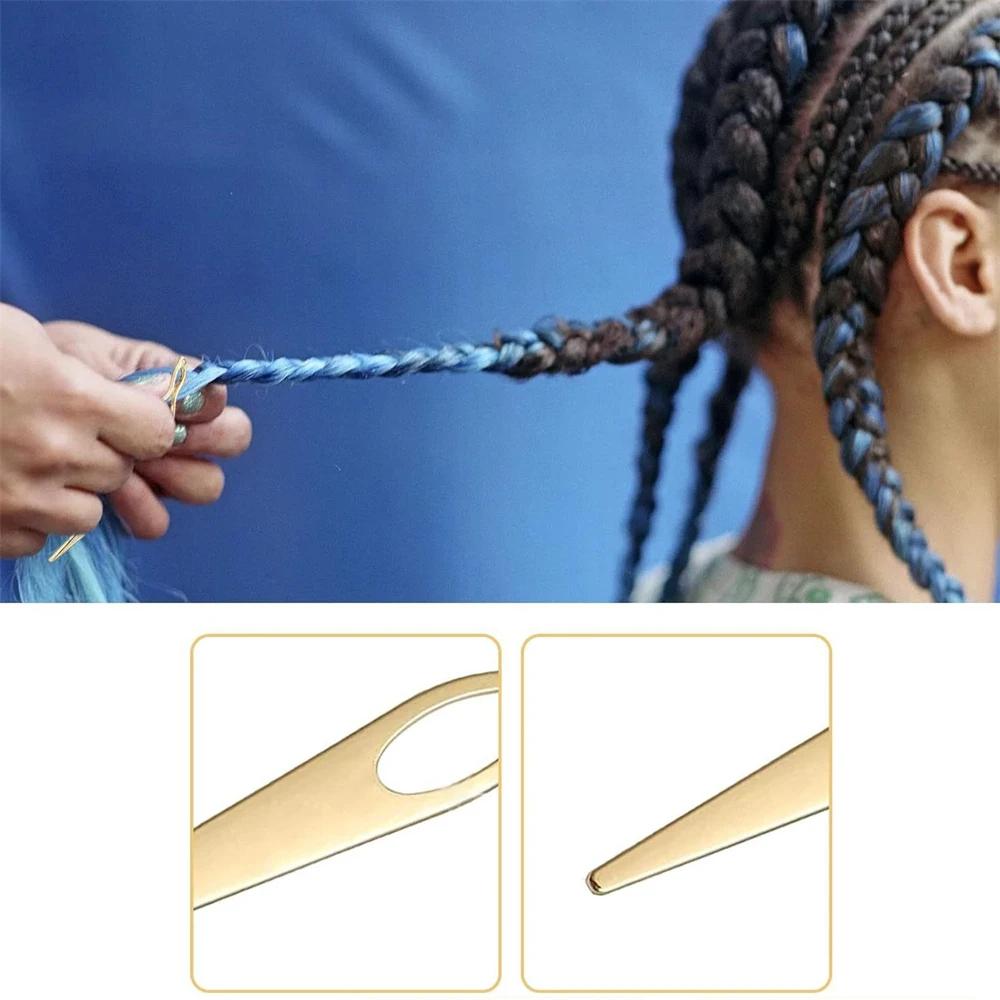 1PC Dreadlocks Interlocking Needles Crochet Wig Needle Curved Hair Needle For Making Wigs Hair Interlocking Tools Golden