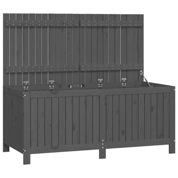 VidaXL Boîte de rangement de jardin Gris 147x68x64 cm Bois de pin 823852