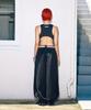 Haitaideupeulaengki Lace Hem Wide Pants Black