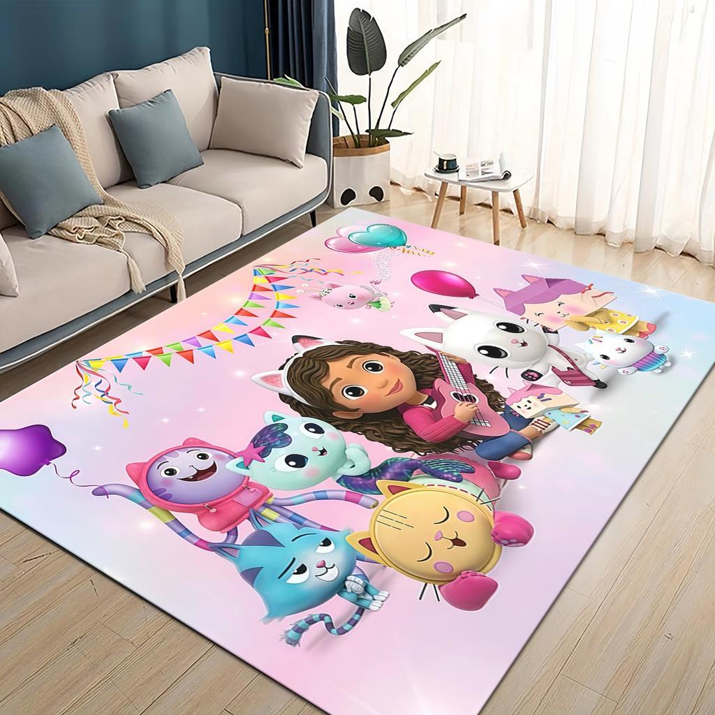 Style New Gabbys Dollhouse Cartoon Girl Gift Carpet Rug for Living Room Bedroom Home Sofa Decoration,kids Non Slip Floor Mat
