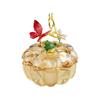 Decorative Glass Pumpkin Container with Removable Fitted Lid for Covered Small-Item Storage and Tabletop Display