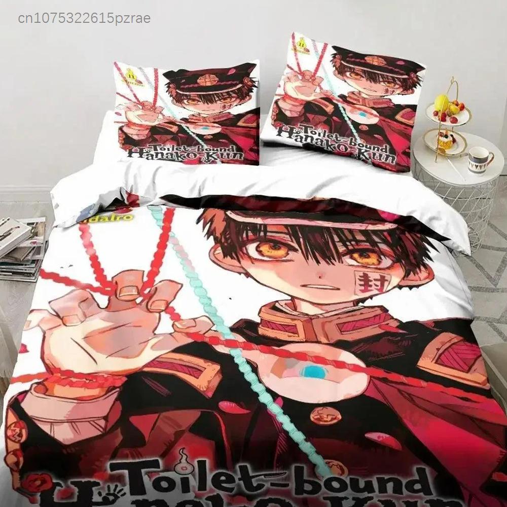 Anime Toilet-Bound Hanako-kun Bedding Set Printed Bed Set With Pillowcase Bed Duvet Cover Soft Queen King Size Bedclothes Home