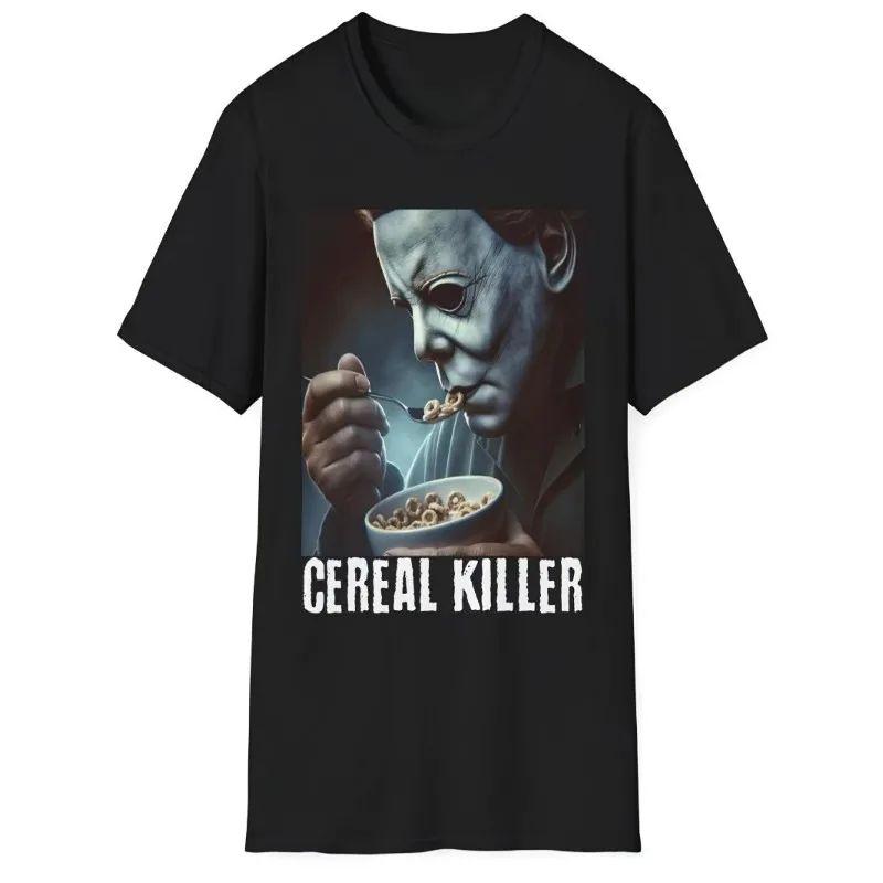 Killer T-Shirt Funny Horror T-Shirt Halloween Fan Gift Casual Loose Streetwear Cotton Round-neck Top Unisex