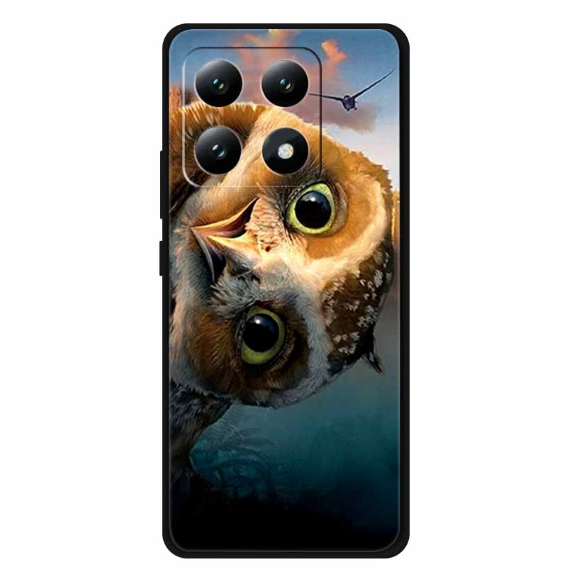 For Xiaomi 15T 5G Case Soft Silicone Black Phone Cover for Xiaomi 15T Pro 5G Cartoon Wolf Lion Bumper Dustproof Coque for Mi 15T