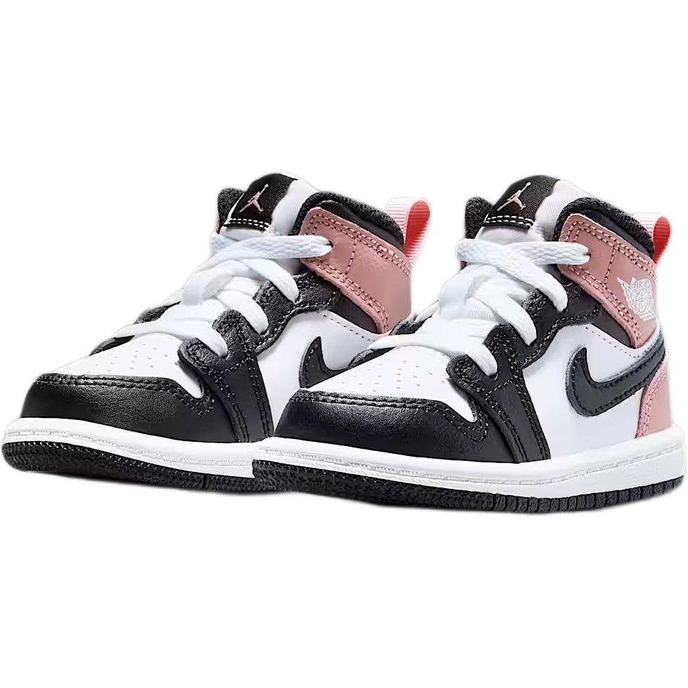 Air Jordan 1 Mid TD Rust Pink Baby Sneakers White Black DQ8425-100