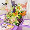 Butterfly Pop Up Card Handcrafted 3D Paper Flower Bouquet Pop-up Greeting Card for Birthday Anniversary Mother's Day