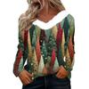 Long Sleeve Shirts For Women Cute Tops Christmas Prints Tees Blouses Casual Plus Size Basic Tops Pullover