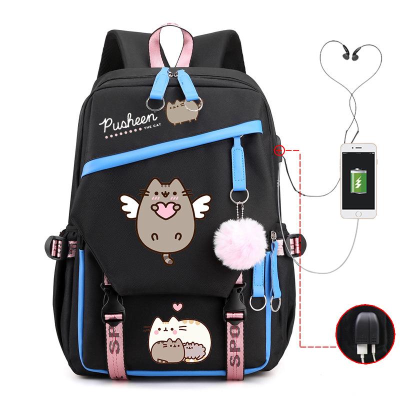Süßes Cartoon-Muster Großer Rucksack Outdoor-Reisetasche Schulrucksack für Grund- und Sekundarschule Lässiger Rucksack