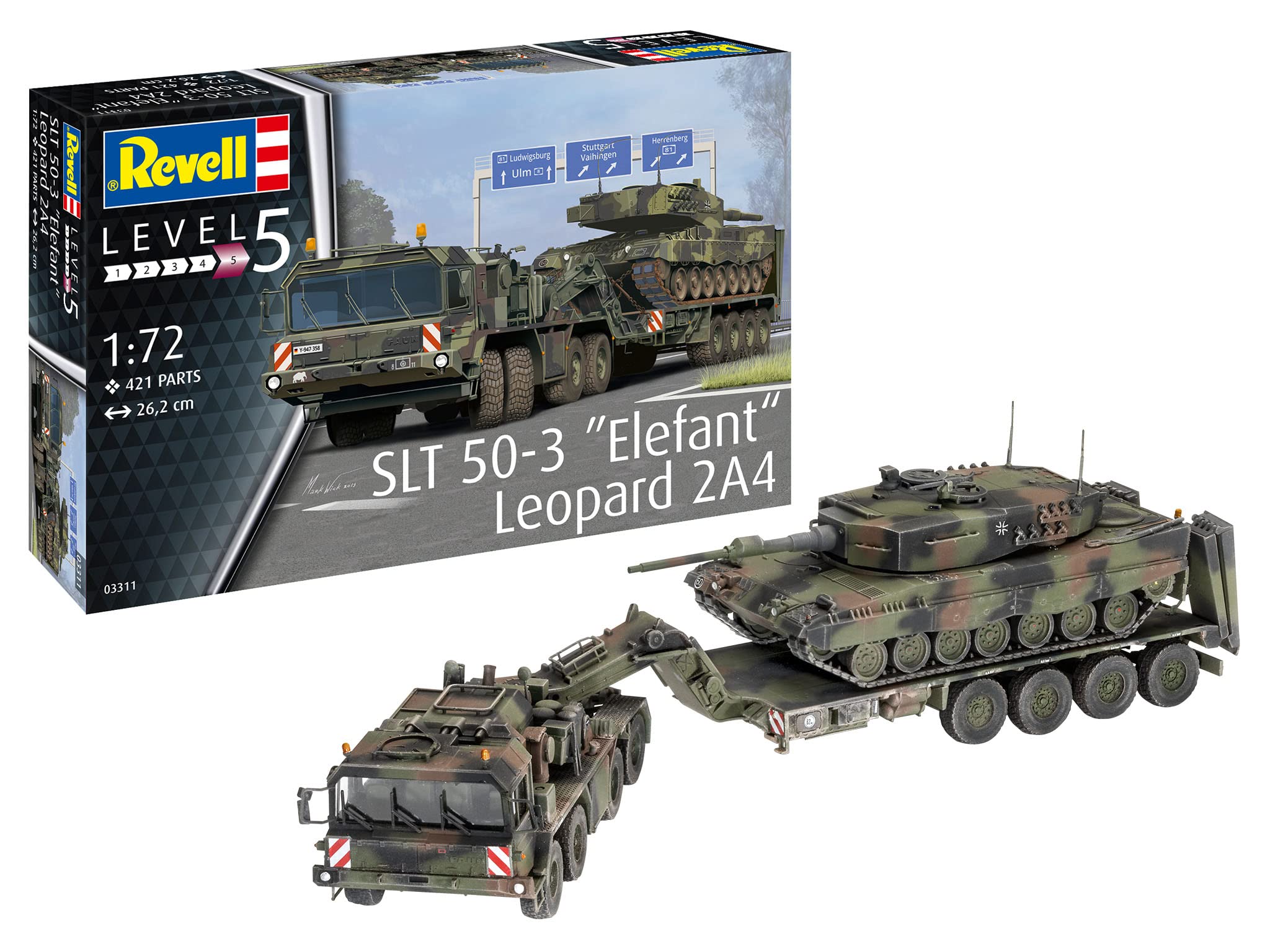 

Revell Німецька армія Слон Leopard 2A4 Пластикова модель 03311 1/72 SLT50-3 &