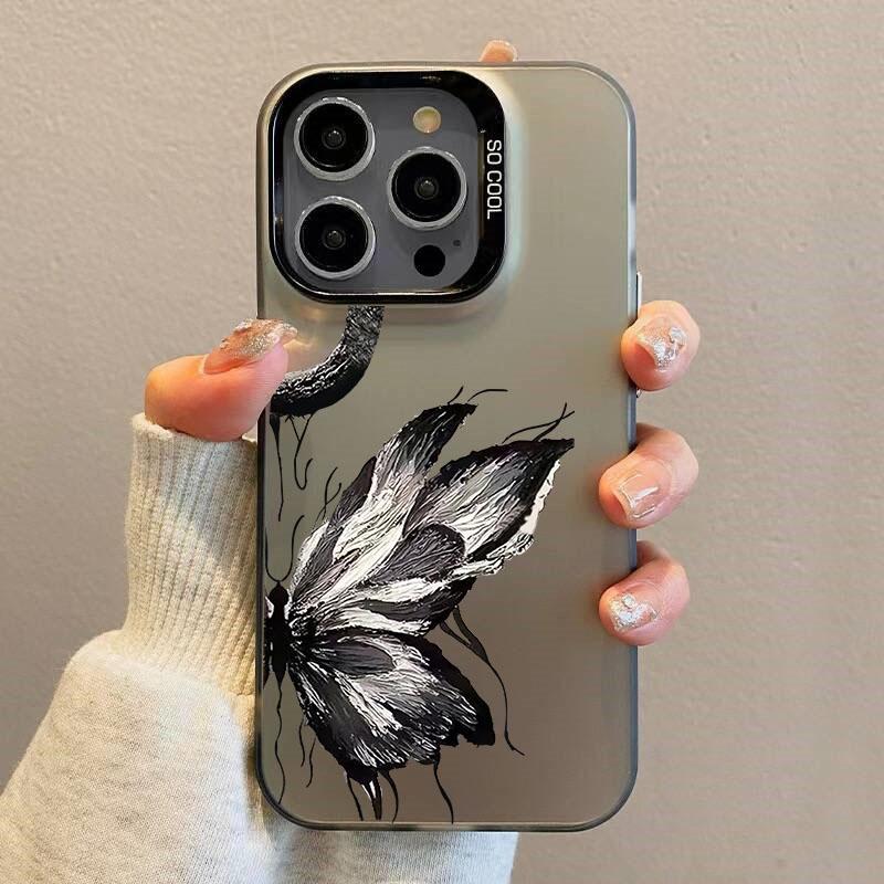 Art Oil Painting Vintage Butterfly Phone Case for IPhone 13 12 14 15 Pro Max 11 12 13 Mini 14Plus Retro Shockproof Cover Coque