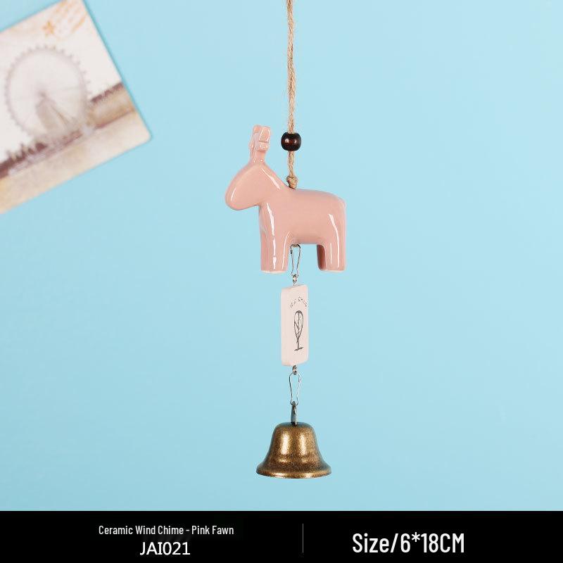 Totoro Ceramic Wind Chime Ornament - Cute Japanese Wall Decor for Girls' Bedroom