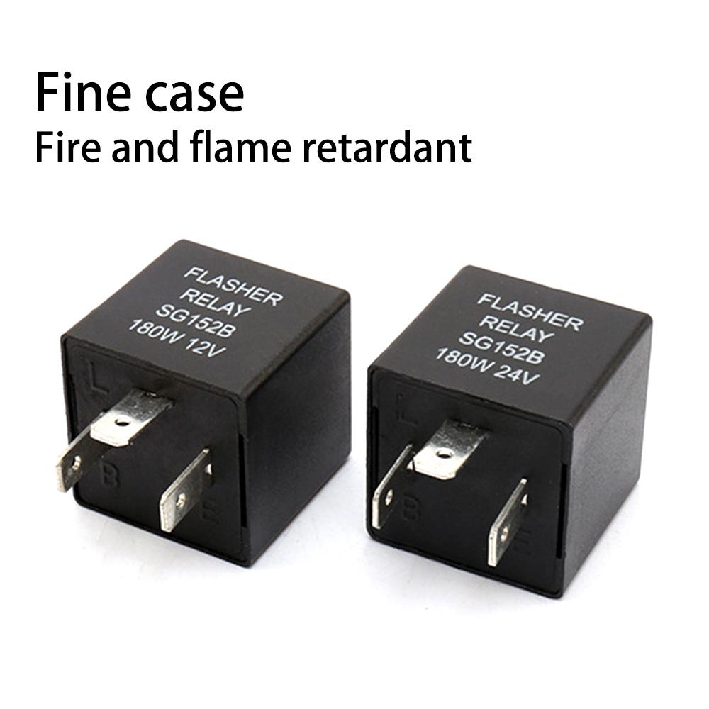 Car Flashing Relay 3-Pin Normally Open Relay DC 12V 24V Auto Motorcycle Steering Relay Car Turn Signal Switch with Base