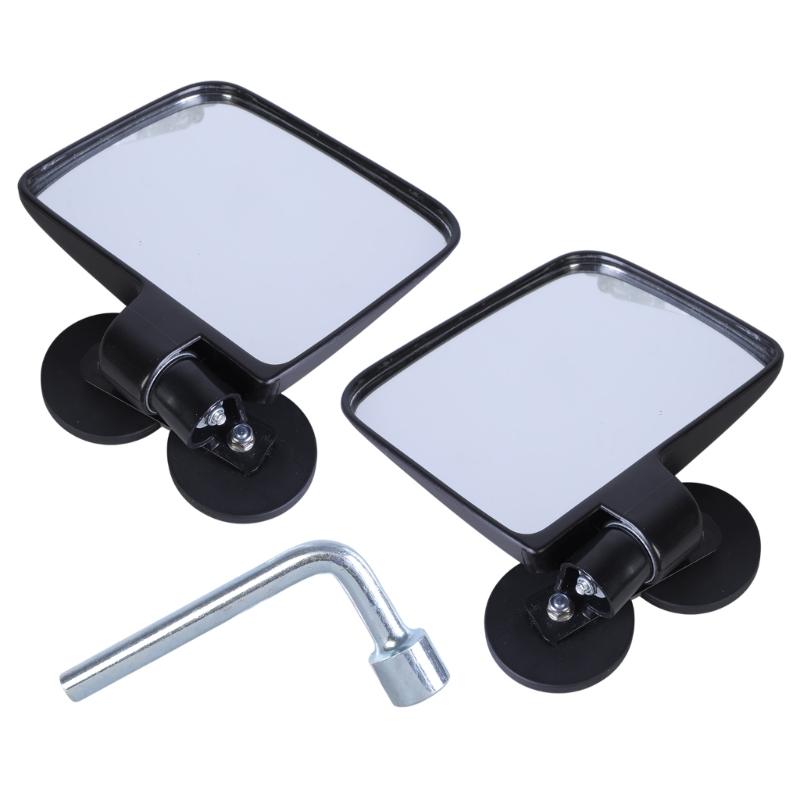 Golf Cart Side Mirrors with Screws Gasket Universal Replacement Strong Magnetic Side Mirrors Adjustable Rearview Mirror