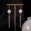 Ethnic Style Retro Dong Chrysanthemum Fringed Earrings Miao Exaggerated Long Earrings Flower Hanfu Accessories