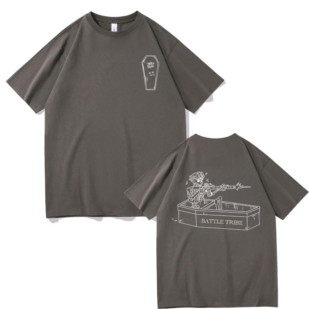 Forward Observations Group Battle Tribe From The Grave Pull Over Print Tshirt Vintage Skeleton T Shirts Male Oversized Tshirt
