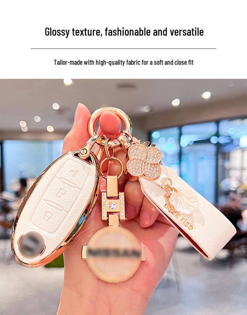 Nissan Key Cover for Sylphy, Teana, Qashqai, Kicks, Tiida, Murano, Bluebird – Car Key Shell Case for Women