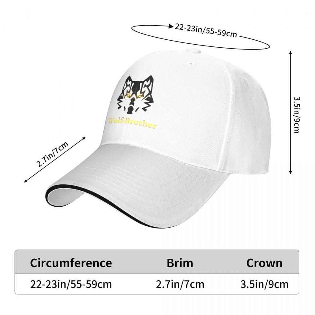 Wolf Brother Cap Baseball Cap Luxury Brand Big Size Hat Hat Unisex's Women's
