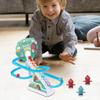 Electric Stair Climbing Toy, Dinosaur Track Sliding Toy Dino Slide Toy Dinosaur Escalator Toy Dino Musical Toy Gliding Track Toy with Music & Lights
