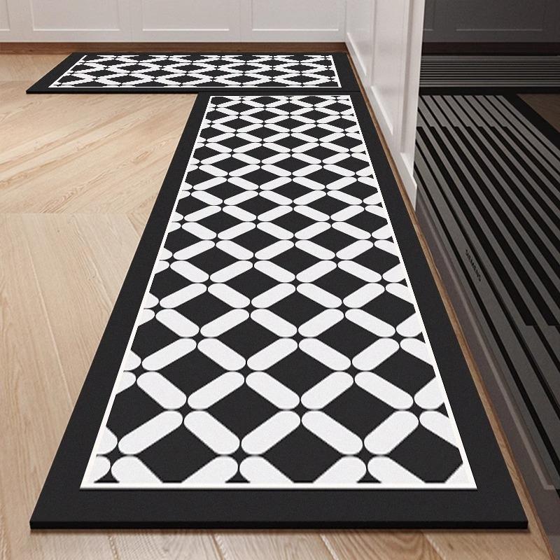 Kitchen Carpet Water-absorbing Quick-drying Non-slip Floor Mat Advanced Light Luxury Diatom Mud Rug Home Decoration Foot Mats