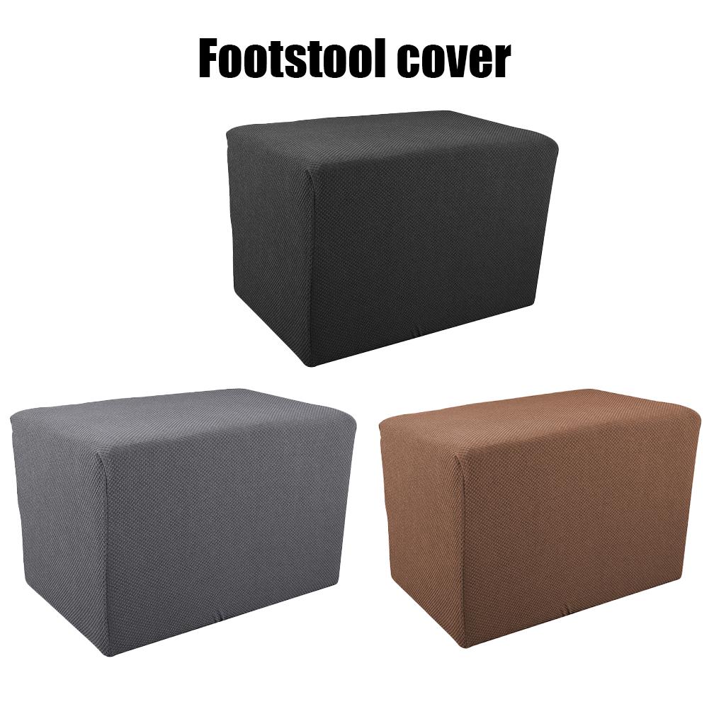Buy Footstool Cover Stretch Ottoman Slipcover Knitted Jacquard Sofa Footstool Cover at