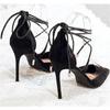 2025 Spring and Autumn New Small Fresh French Girl High Heels Pointed Cross Strap Stiletto Suede Fashion Shoes