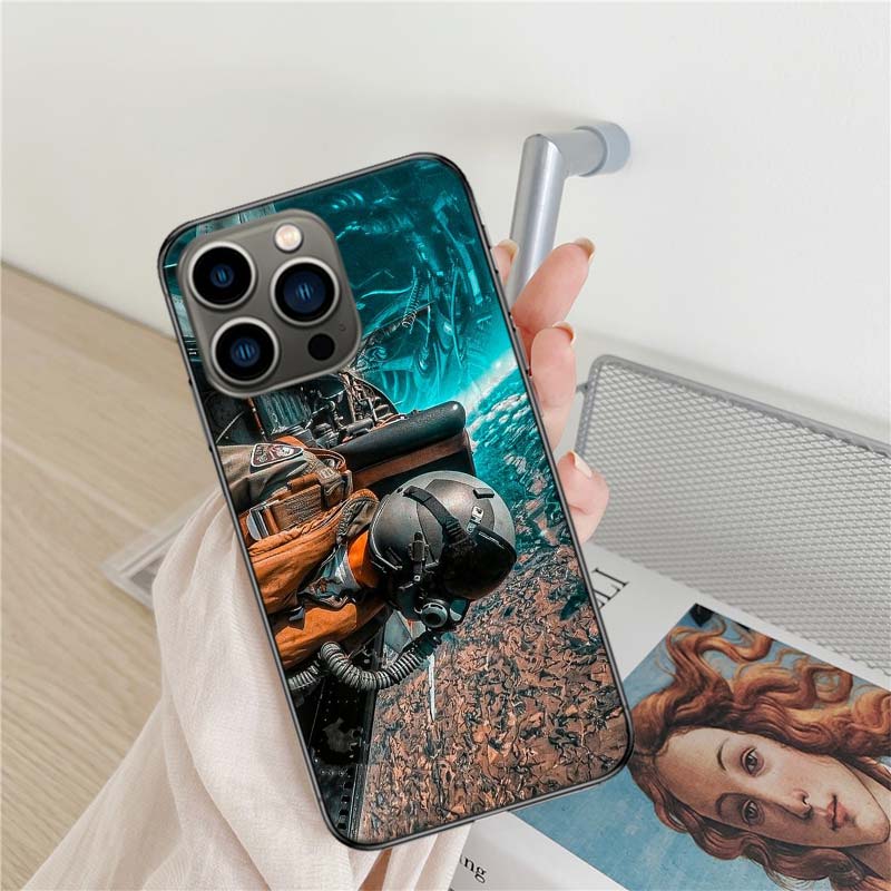 Cool Fighter Pilot Fighter Phone Case For Apple Iphone 16 15+ 17 Pro Max 14 Plus 16E Air 13 12 Mini Clear Cover Silicone C