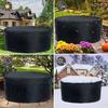 Housse ronde imperméable pour table de jardin 280 x 110 cm - tissu Oxford 210D, cordon de serrage, noire