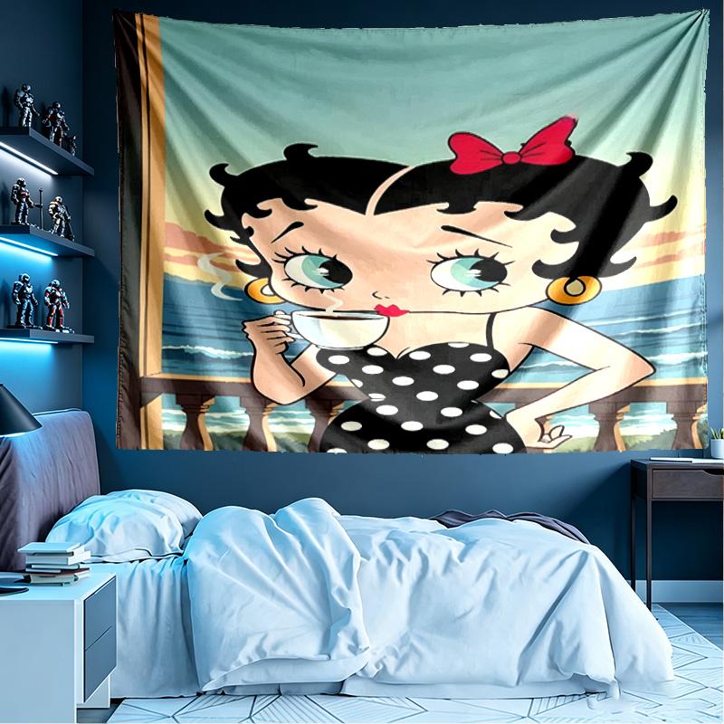 Betty Boop Print Tapestry, Lightweight Wall Hanging, for Bedroom, Dorm, Living Room, Home Art Decor - Birthday Christmas Gift for Friends