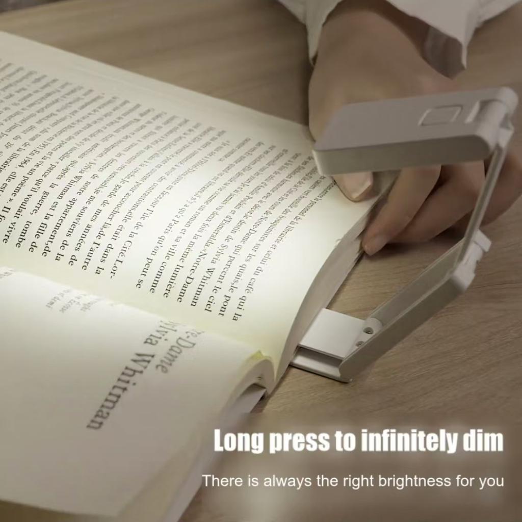 New Book Light Reading Lamp for Books in Bed Led Book Night Lamp Rechargeable 3 Color Stepless Brightness Clip on Reading Lights