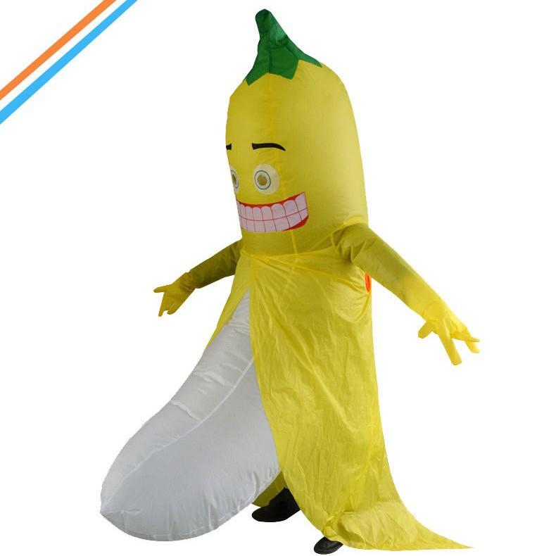 

Halloween Banana Inflatable Costume Big Bird Funny Doll Makeup Show Props Banana Big Bird Inflatable Costume adult 150-190cm one size fits all